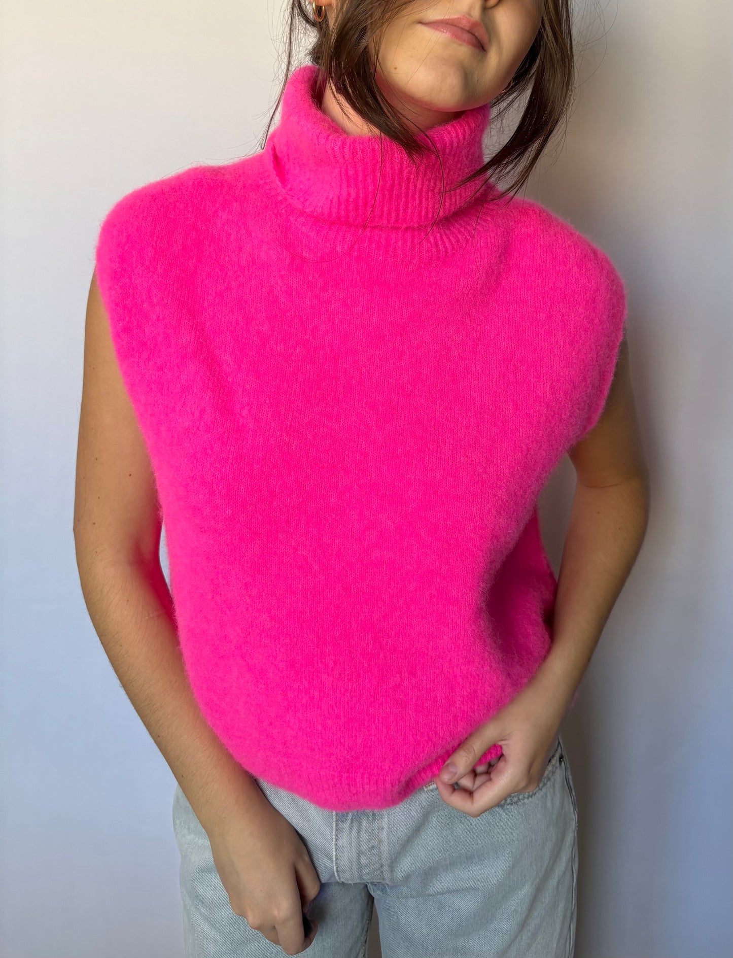 Pull à col roulé - fuschia