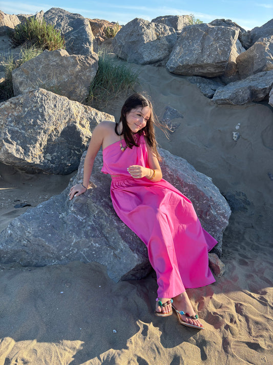 Ensemble asymétrique - fuschia