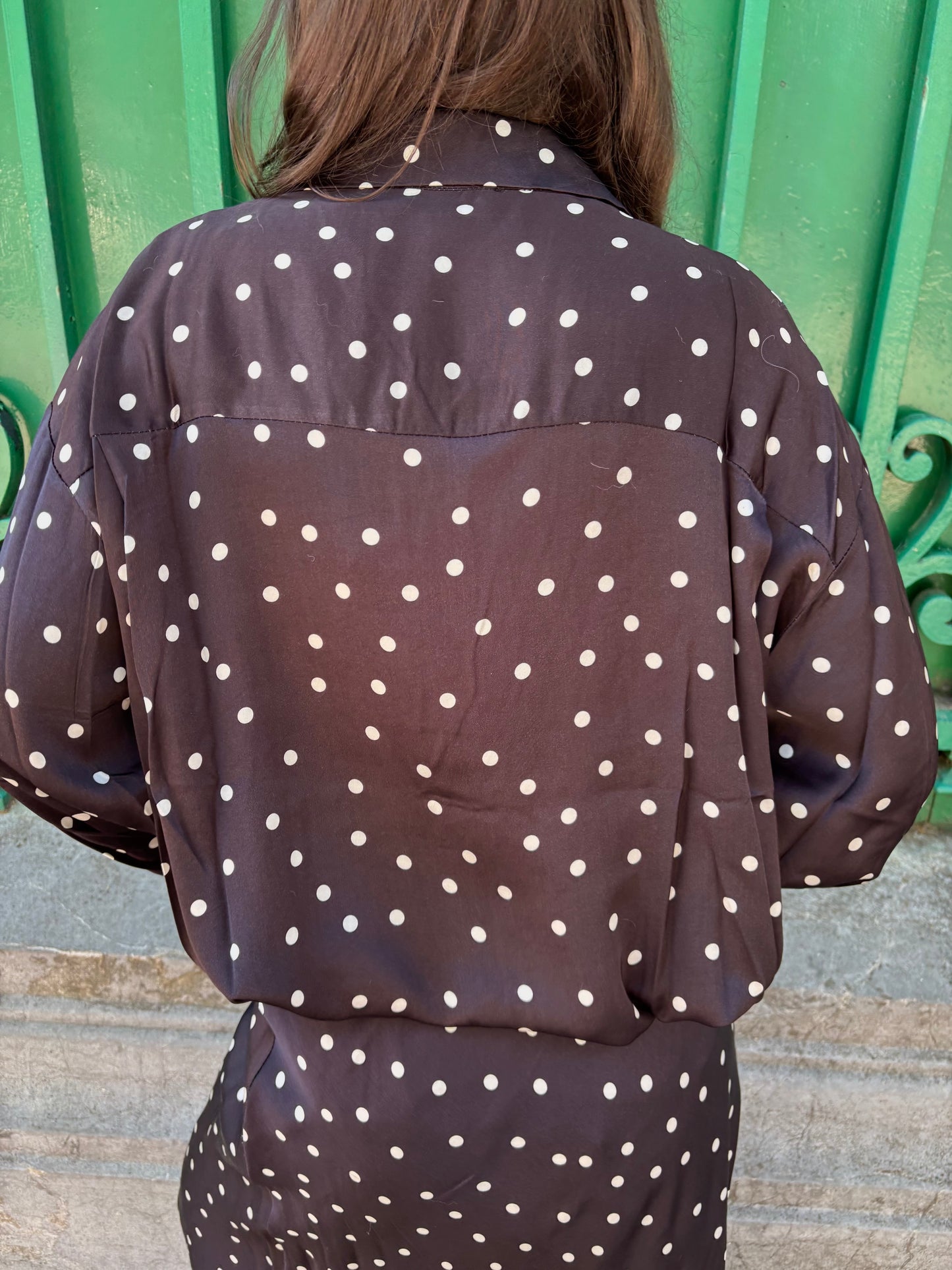 Blouse à pois - noire