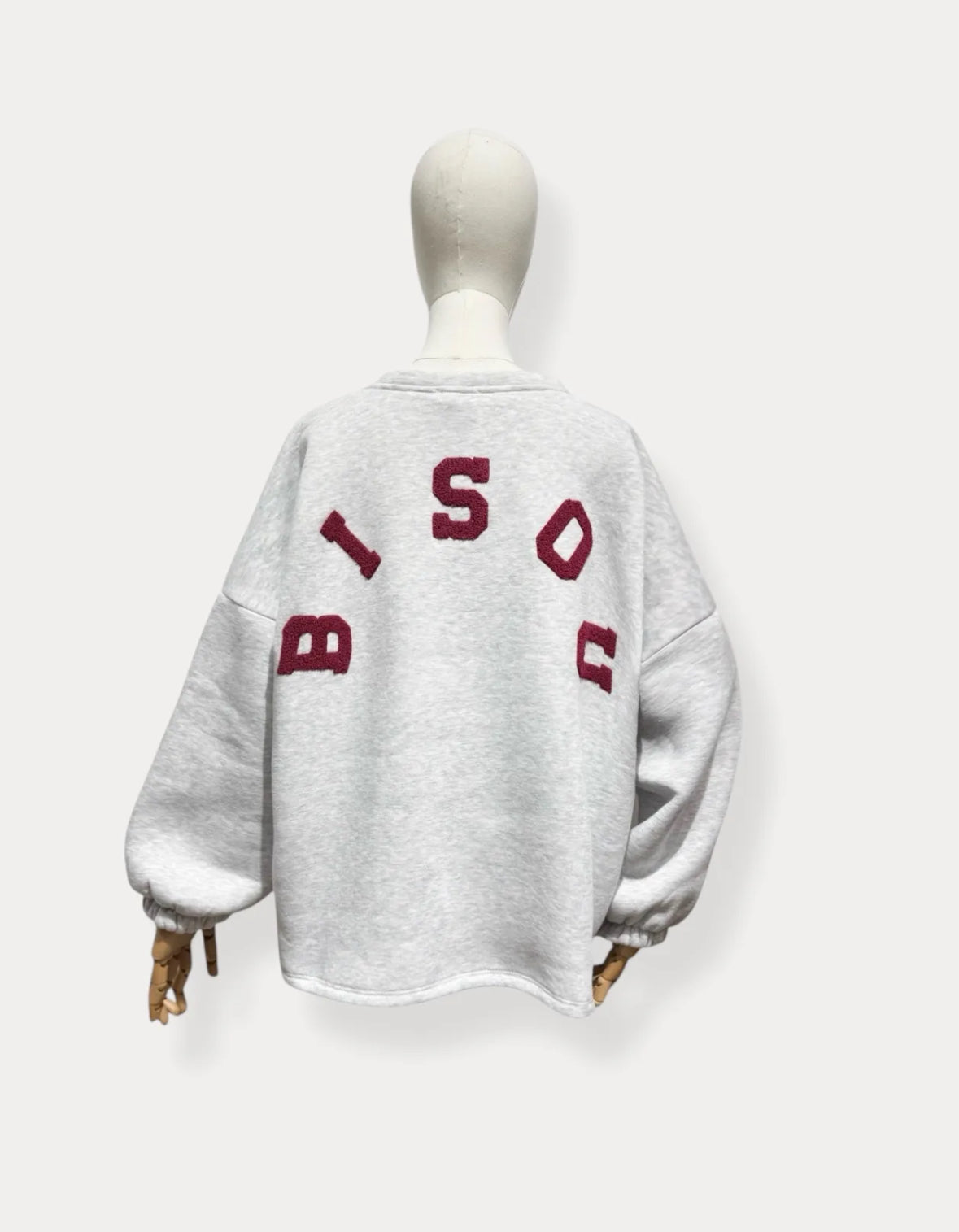 Sweat molletonné « bisou » en coton - gris