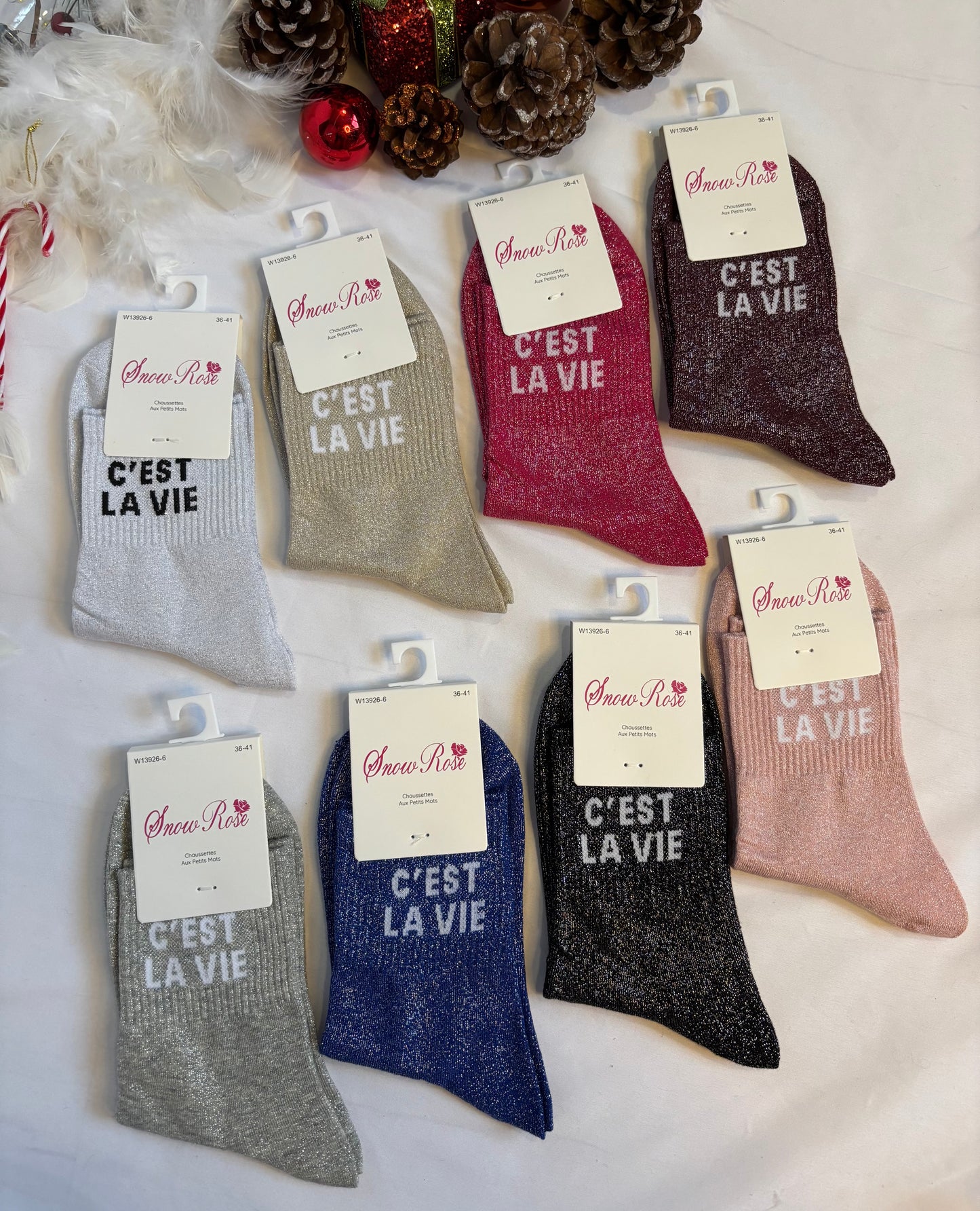 Chaussettes à paillettes - C’est la vie