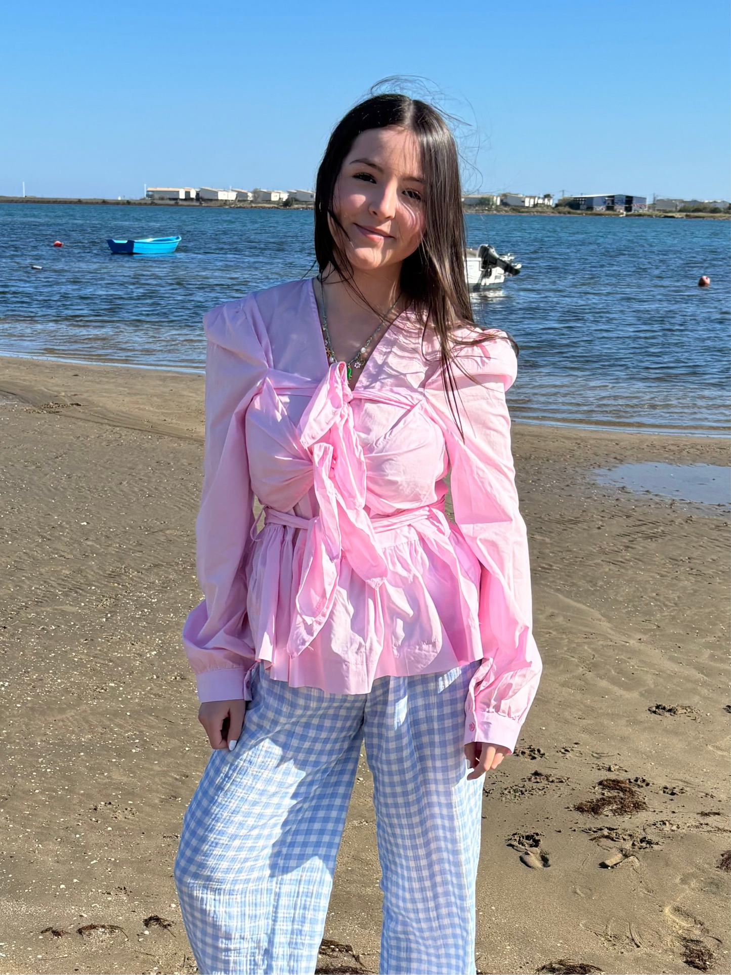 Blouse à noeuds - rose