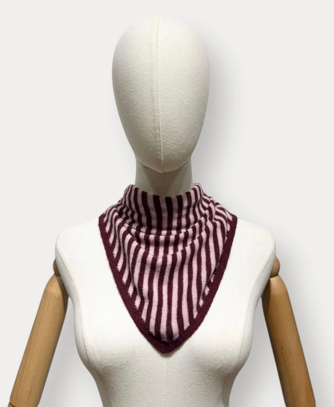 Foulard en cachemire et laine mélangé - Bordeaux et rose